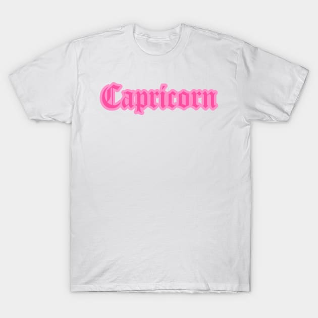 Capricorn Zodiac Pink Astrology Aesthetic T-Shirt by Asilynn